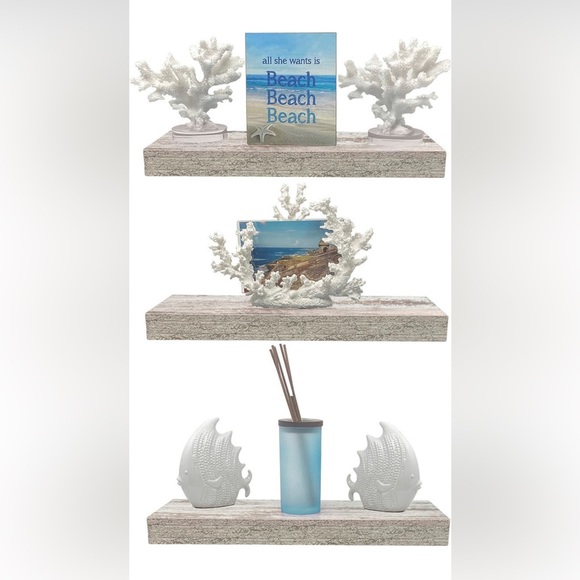 Sorbus, Vintage White Floating Shelf- Set f 3 - Brand new - Picture 2 of 6